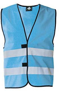KORNTEX Warnweste mit Klettverschluss Dortmund - Sicherheitsweste Pannenweste – EN 17353 zertifiziert, 360° Reflexstreifen, XL, sky blau, stark reflektierend für beste Sichtbarkeit, Unisex