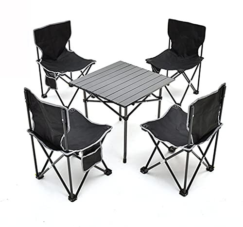 Campingtische StüHle Outdoor Klapptisch Mit 4 Stühlen, Ultraleichter Camping-Picknicktisch Aus Aluminium, Praktische Tasche Zum Einfachen Tragen (Size : Medium)