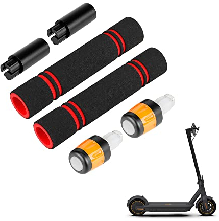 Fututech LED Warnleuchte und Verlängerungsstange für Segway Ninebot F30 Max G30 Zubehör Blinker Scooter Ersatzteil Elektroroller (B/Schwarz/Orange)