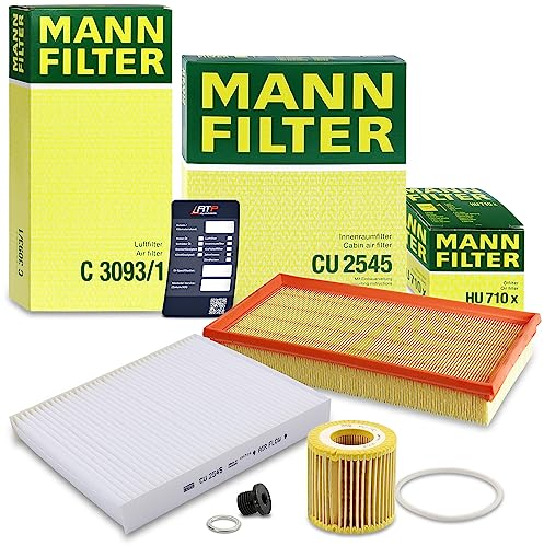 MANN-FILTER Inspektionspaket Filterset 1x Ölfilter, 1x Luftfilter, 1x Innenraumfilter, Kompatibel mit SKODA FABIA 1 (6Y2)(6Y5)(6Y3), ROOMSTER (5J7), VW POLO (9N_, 9A_)