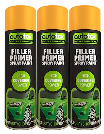 AutoTek Filler Primer Multi-Purpose Aerosol Spay Paint 500ml x3