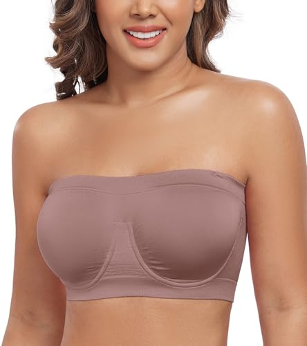 DotVol Sujetador Básico sin Tirantes con Aros Multiposiciones para Mujer (M,Morado Claro)