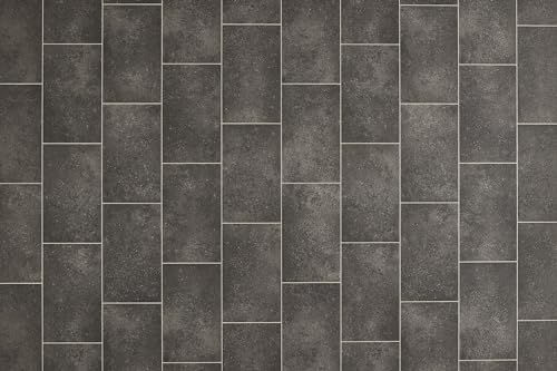 Misento andiamo PVC Bodenbelag - Stabparkett - PVC Boden Holzoptik - Vinylboden - hohe Trittschalldämmung - zuschneidbar und einfach zu verlegen 200 x 500 cm Anthrazit
