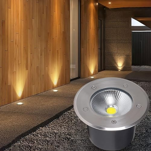 Focos Suelo Led Exterior - Luces De Paisaje Submarino, Luz Empotrada LED AC85-265V, Foco Empotrable LED Impermeable IP67 Para Jardín, Villas Cuadradas, Caminos De Césped,Iluminación De Paisaje ( Color