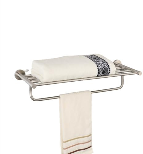 JDSHFEN Accessori per Il Bagno in Nichel Spazzolato Ganci per portasciugamani Portasciugamani Scaffale Portarotolo Portarotolo Scopino Portasapone Ripiano in Vetro, Portasciugamani