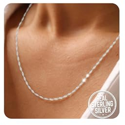 HARJJME Singapur Twist Kette Silberkette Damen 925 ohne Anhänger Kette Silber 925/585 Vergoldetes Silber Halskette Silber Gold Frauen 925 Sterling Silber Kette Schmuck Geschenke 35CM-55CM