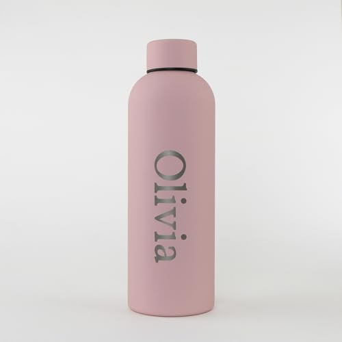 cribstar Borraccia termica in acciaio inox, a doppia parete, mantiene calde per 12 ore e fredde per 24 ore, 500 ml, colore: rosa polvere