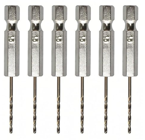 Yuiturt 6 Pcs 1/4 Hex Shank Drill Bit Set - 1.5mm HSS High-Speed Steel Twist Bits for Metal/Wood/Plastic, Quick Change for Drill Drivers