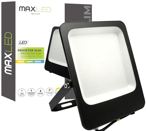Maxled, Light is Led! LED Strålare Utomhusbruk 150W Strålkastare 3000K-6500K 15000LM Väggarmaturer Utomhusbruk IP65 Vattentät Strålkastares för Bakgård Trädgård Garage Idrottsplats Gård
