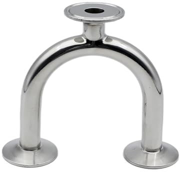 19mm-51mm Pipe OD 1.5 2 Stainless Steel SS304 Tri Clamp U Shaped Bend Tee Ring Fitting Spliter Homebrew Beer(32mm Ferrule 50.5)