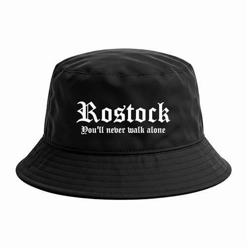 Rostock Never Walk Alone Anglerhut | Bucket Hat & Mütze für Fußballfans – Unisex Fischerhut im Szene Support Style – Streetwear Stadionhut für Männer & Frauen