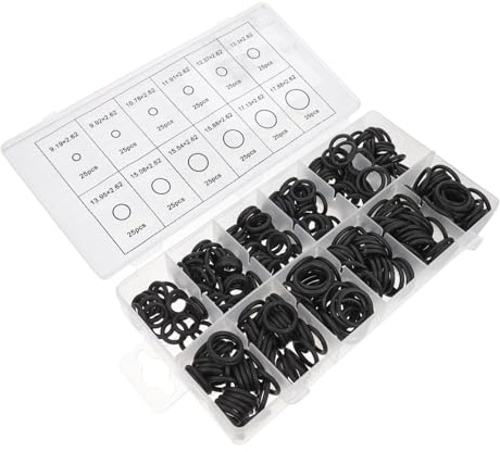 FUTUREORYY 300 piezas Kit Juntas Tóricas de Goma para Sellado Resistente Surtido de Anillos de Caucho para Válvulas y Equipos Industriales Caja Organizadora