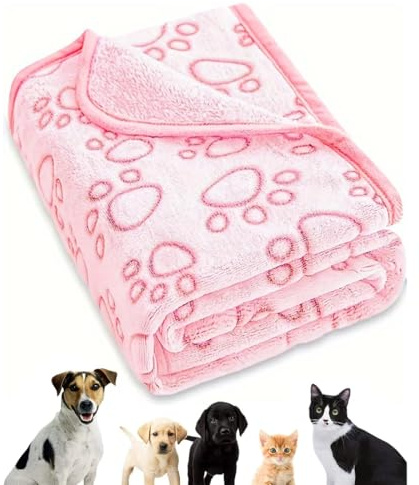 DOKRIN Copertine per cani,Coperta per animali domestici, coperta spessa e calda per cani, tappetino per gatti, rosa, quattro stagioni, tappetino per cuccia per cani, 52 * 73 cm