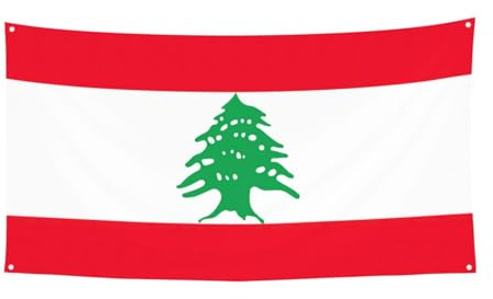 Bannière de fête d'Halloween imprimée drapeau du Liban, décoration extérieure pour clôture, porche, jardin, vacances, décoration à suspendre