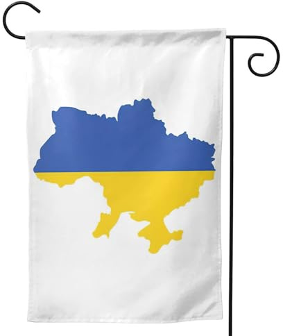 Bandiere stagionali da giardino con mappa della bandiera dell'Ucraina per esterni, resistenti bandiere da cortile con decorazione a doppia faccia per le vacanze