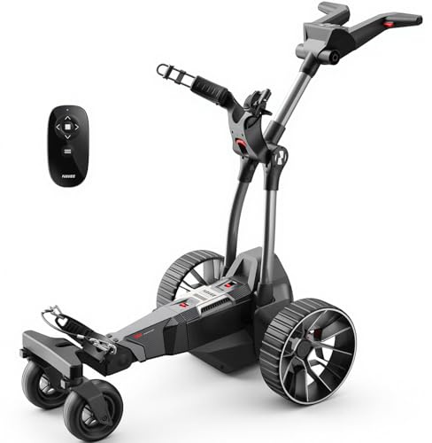 NAVEE Birdie 3X Carrito de Golf Eléctrico con Control Remoto y Seguimiento Automático Follow-Me, Batería para 36 Hoyos, Máxima Pendiente 25°, Ruedas Todoterreno, Plegable y Compacto