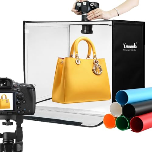 50cm Photo Light Box, LED Studio Tent for Product Photography | 300 Dimmable LEDs, CRI 97, 3000K-5700K. 35W USB-C. 6 colour backdrops. Portable Tent for Jewellery, Watches, Cosmetics