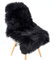 SXYHKJ Piel de Cordero Oveja/Sheepskin Rug Cordero, imitación mullida Alfombras imitación Piel sintética,para salón Dormitorio baño sofá Silla cojín (Arco 75x120cm, Negro)