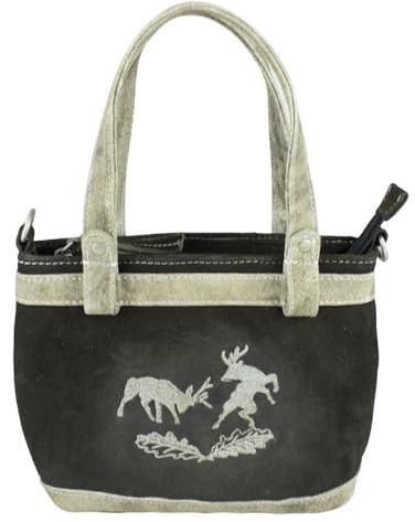 Domelo Trachtentasche. Damen Dirndltasche. Kleine Handtasche. Oktoberfest Ledertasche. Umhängetasche mit Hirsch Steckreis Design. Damentasche aus Ziegenleser