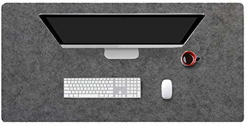 Insun Mousepad aus Filz 2mm Dick Schreibtisch Unterlage Filzunterlage Antirutsch Modern Schreibtisch Matte Rutschfest Dunkelgrau 80x40cm