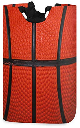 Mnsruu Wäschekorb, Basketball, Sport, Ball, großer Aufbewahrungskorb mit Griffen, für Geschenkkörbe, Schlafzimmer, Kleidung, Orange