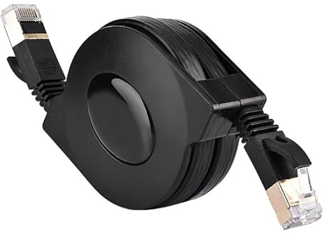 Socobeta Ethernet Cable CAT7 Lan Network RJ45 600MHz Patch Cord Retractable Flat Ethernet Cord