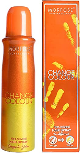 Morfose Orange to Yellow Change Color Hair Spray 150ml - Farbwechsel-Haarspray, Orange zu Gelb, Temperaturverändernde Haarfarbe