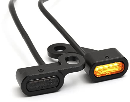 Dock66 Motorcycle Parts Mini LED Blinker Set Lenkerarmatur für Harley Sportster 14-20, schwarz, ECE