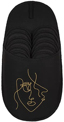 ONVAYA® ABS Gästepantoffel | Abstraktes Gesicht | 6er Set | Antirutsch Sohle | Hausschuhe | Filzpantoffel | Gr. 36-45 Gästehausschuhe