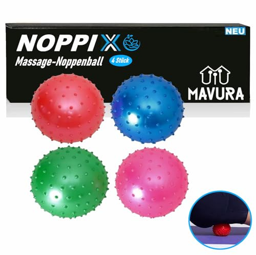 NOPPIX Massageball Set Noppenball Igelball Stachelball Gymnastikball