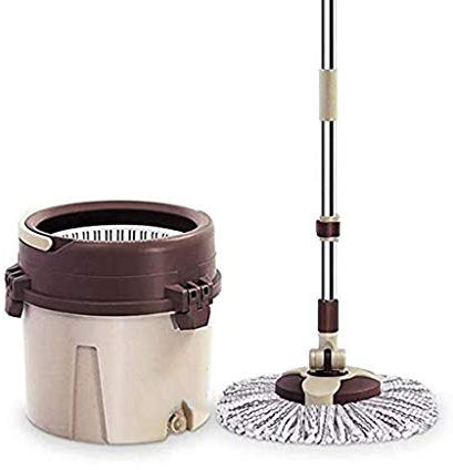 Fregona giratoria Fregona de pulverización de Agua para el hogar Fregona Plana para lavarse Las Manos sin presión con un balde (B)