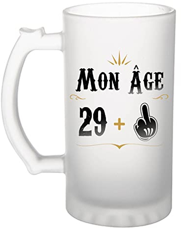 Planetee Chope de bière 30 ans Humour | Idée Tasse Cadeau Homme Famille Anniversaire Noël Pinte cervoise