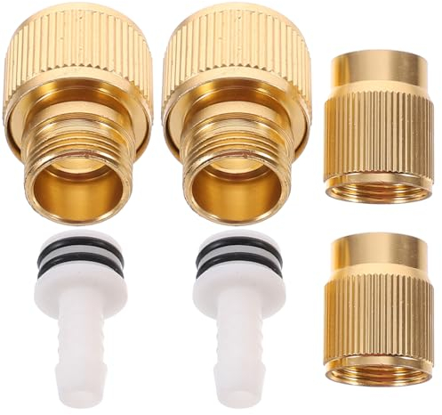 Housoutil Expandable Hose Repair Kit, 2PCS Faucet Quick Connector Plug Adapter, Brass Water Hose Connector, Expandable Garden Hose Repair Kit
