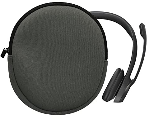 kwmobile Neoprene Headphone Case for H390 Cover – Over-Ear Headset Storage Pouch - Soft Travel Carry Bag Grey