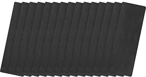 QUARKZMAN 15 Stück Leere Metall Karten 80x30x0.3mm, Schwarz Metallkarte Aluminium Platte mit 2 Loch 3mm Durchmesser für Klingelschild Visitenkarten Namensschilder Briefkasten Türschilder