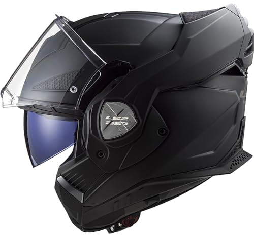 LS2, modularer motorradhelm ADVANT X UCS mat black + gegensprechanlage 4X XL