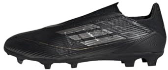 adidas F50 League Laceless Football Boots Firm Ground Fußballschuhe, Core Black/Iron Metallic/Gold, 39 1/3 EU