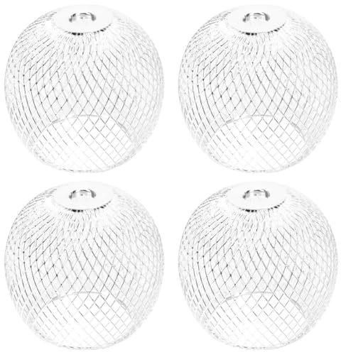 Hemobllo Metal Lamp Shade 2.75 Inch Open Frame Lamp Cover for Ceiling Lights and Chandeliers Indoor Decorative Light Shades 4 Pack
