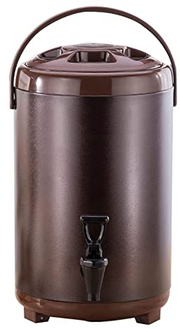 ANSNOW Heißwasserspender Aus Edelstahl 304, Isolierfassbehälter Mit Wasserhahn Und Klappbarem Ständer, Getränkespender Für Glühwein Für Cafeteria-Partyveranstaltungen/-/6L