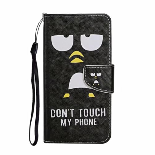 Hülle für Oppo Reno8 T/Oppo A1 Pro, Premium Leder Flip Handyhülle Handytasche Schutzhülle Etui Tasche Case mit [Kartenfach] [Standfunktion] [Magnetverschluss] für Oppo Reno8 T/Oppo A1 Pro Pinguin