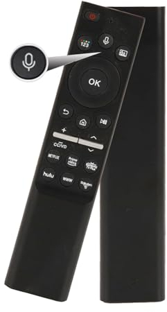 Télécommande Vocale Bluetooth Universelle pour Samsung TV, Télécommande de Remplacement pour Samsung Smart-TV LCD LED QLED OLED 4K UHD HDR Avoir Netflix Prime Vidéo Rakuten-TV Bouton de Choix Rapide
