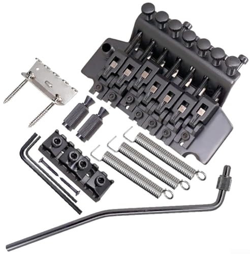 SPORTARC vibrato a doppio ponte oscillante, per chitarra elettrica a 7 corde, sella con piastra di trazione, distanza tra le corde 10,8 mm (nero)