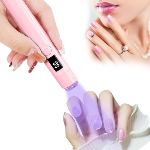 URAQT Lampara Uñas Semipermanentes, Lampara Uñas con Carga USB y 4 Puntas de Silicona Transparente, Lampara UV LED Uñas con 2 Temporizador Regalo para Salón de Bricolaje en Casa para Mujeres