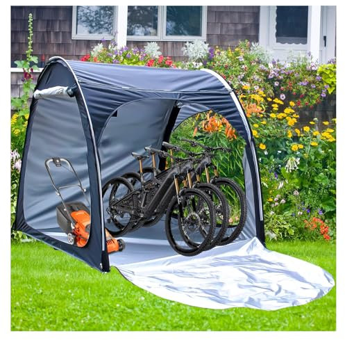 YSMSMZJK Storage Sheds Can Be Spliced Storage Sheds for 2/3/4/5 Bikes Electric Bike Cover Waterproof Outdoor,Black