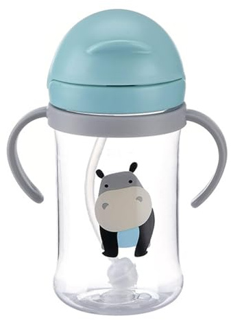 Sghtil Trinkbecher Baby, 400 ml Schnabeltasse Baby, Baby Trinkbecher, Auslaufsicherer Beißschnabel, beschwerter Strohhalm, Trinklernbecher, für Kleinkinder ab 6 Monaten