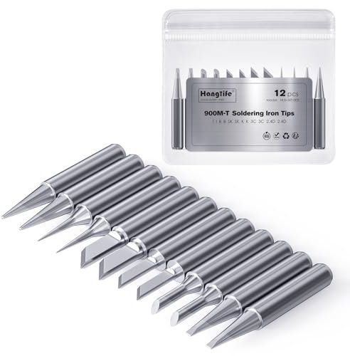 HANGLIFE 900M Punte Saldatore Stagno - 12 Pezzi per Stazioni di Saldatura - Punte di Saldatura di Ricambio per Attrezzature e Accessori per Saldatura