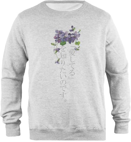 Udaytee Floral Violet Evergarden Sweat-Shirt Unisexe Gris À Coupe Simple
