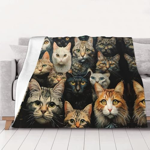 Katzendecke, Sofa-Überwurf, Bettdecke, Queen-Size-Größe, weich, leicht, Plüsch, warm, gemütlich, Luxusdecke