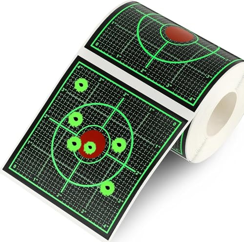 200 Piezas Autoadhesivo Splatter Objetivos con Impacto Verde Fluorescente reactivo Discos de Tiro Pegatinas Objetivos de Papel 10,2 cm para Rifles, Pistola, Airsoft BB Gun Ejercicios de Tiro