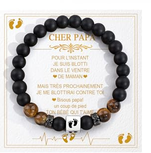 BOCHOI Cadeau Futur Papa Cadeau Annonce Grossesse Bracelet Futur Papa Premier Cadeaux Fete Des Peres Enceinte Naissance Bébé Cadeaux Anniversaire 30-50 Ans Bracelet Homme Tu Vas Etre Noël Papi